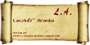 Laczkó Aranka névjegykártya