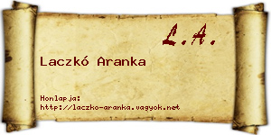 Laczkó Aranka névjegykártya