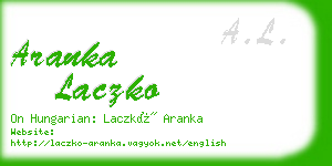 aranka laczko business card